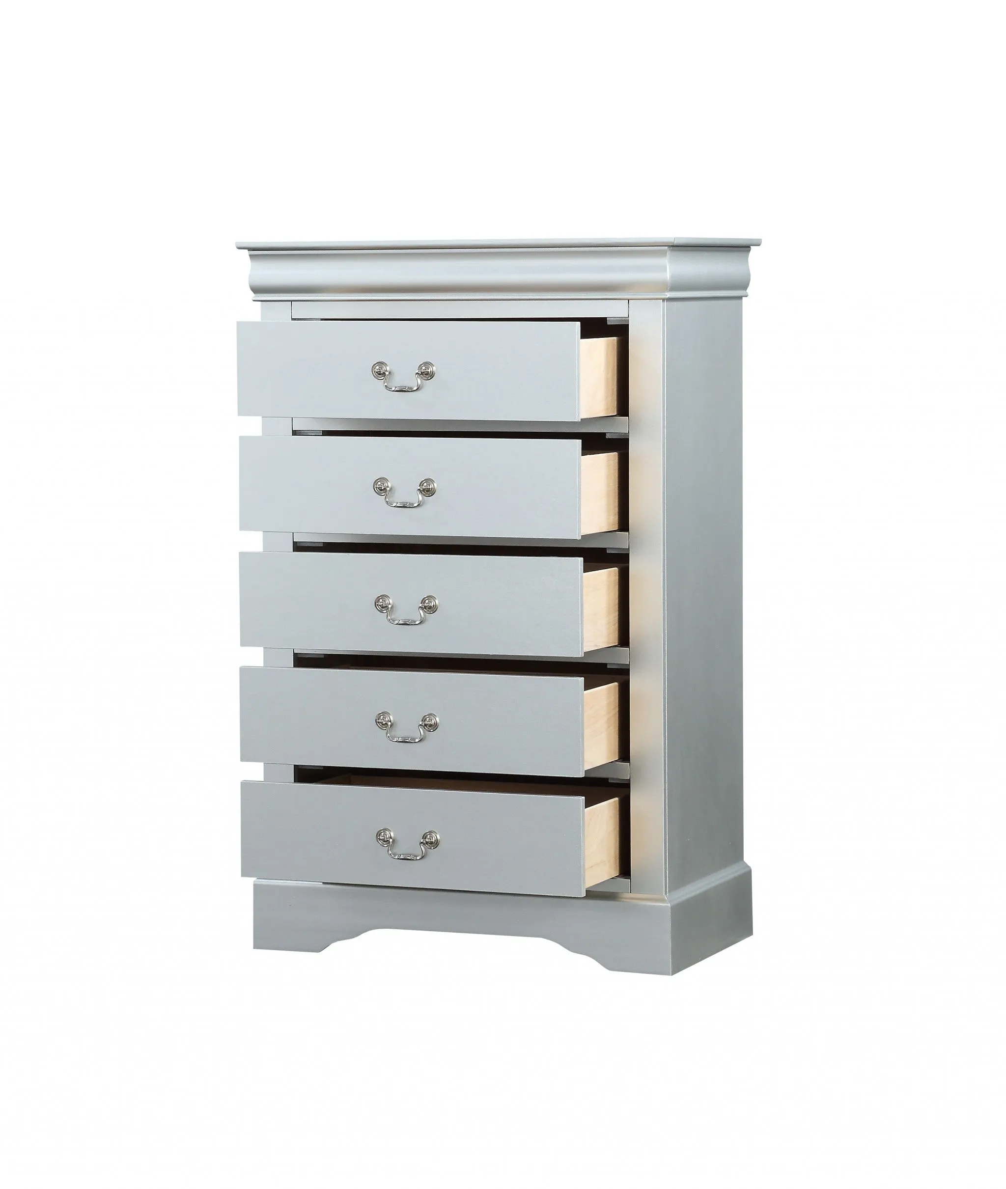 15 White Solid Wood Five Drawer Lingerie Chest