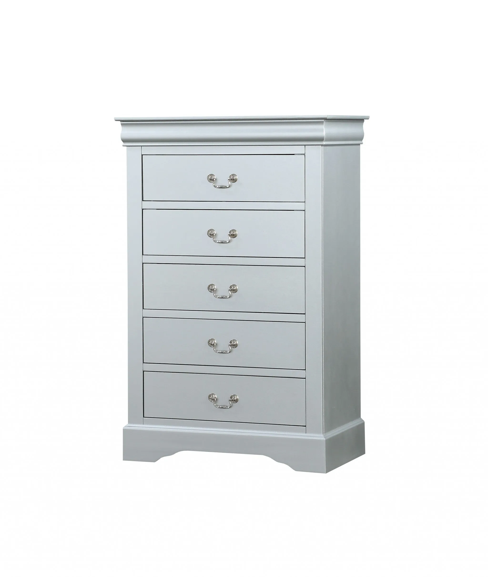 15 White Solid Wood Five Drawer Lingerie Chest