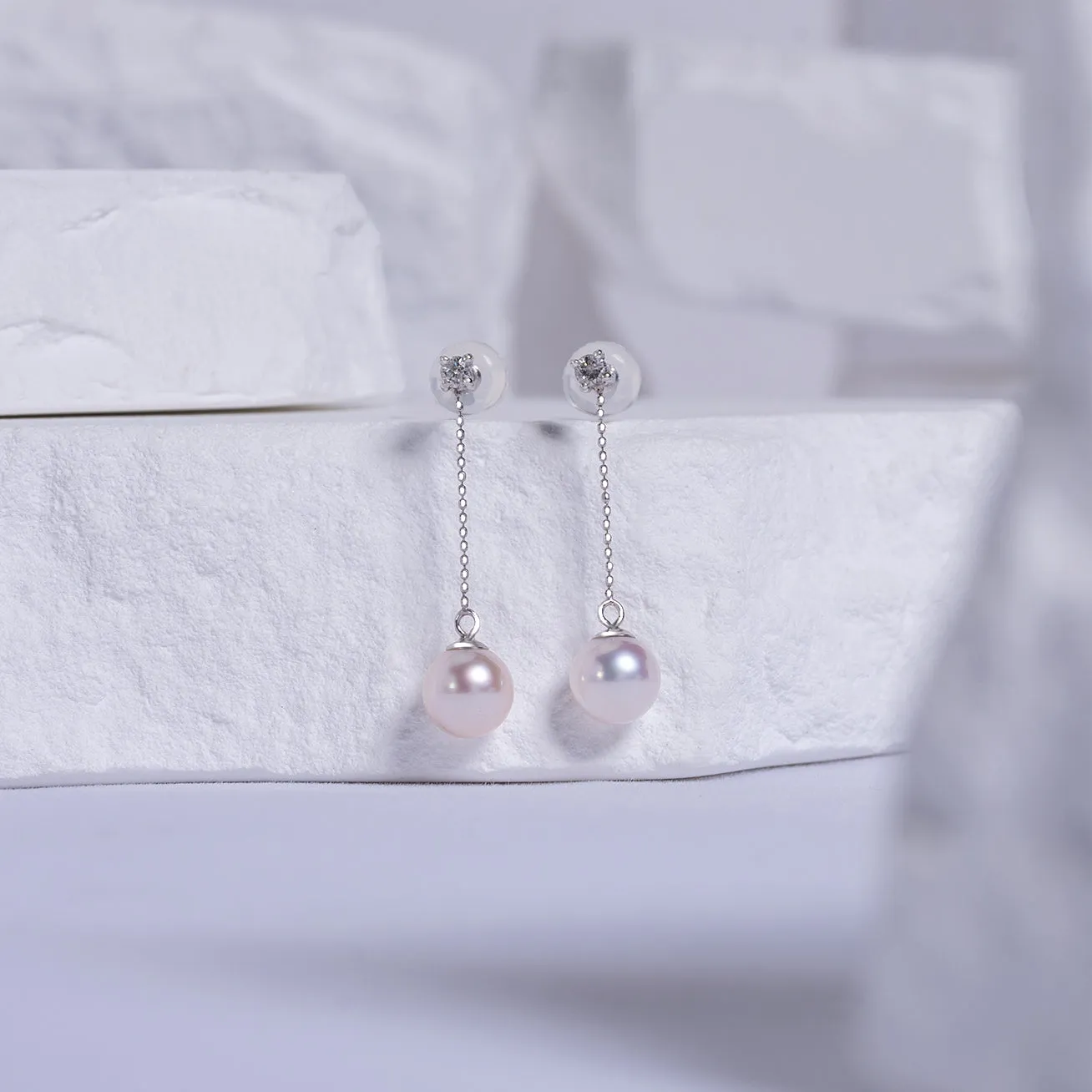 18K Akoya Hanadama Pearl Earrings KE00086