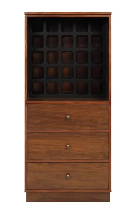 24 Brown Standard Display Stand With Three Drawers