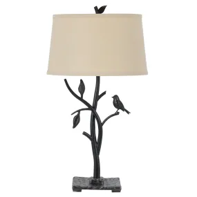 29 Tan Metal Table Lamp With Tan Empire Shade