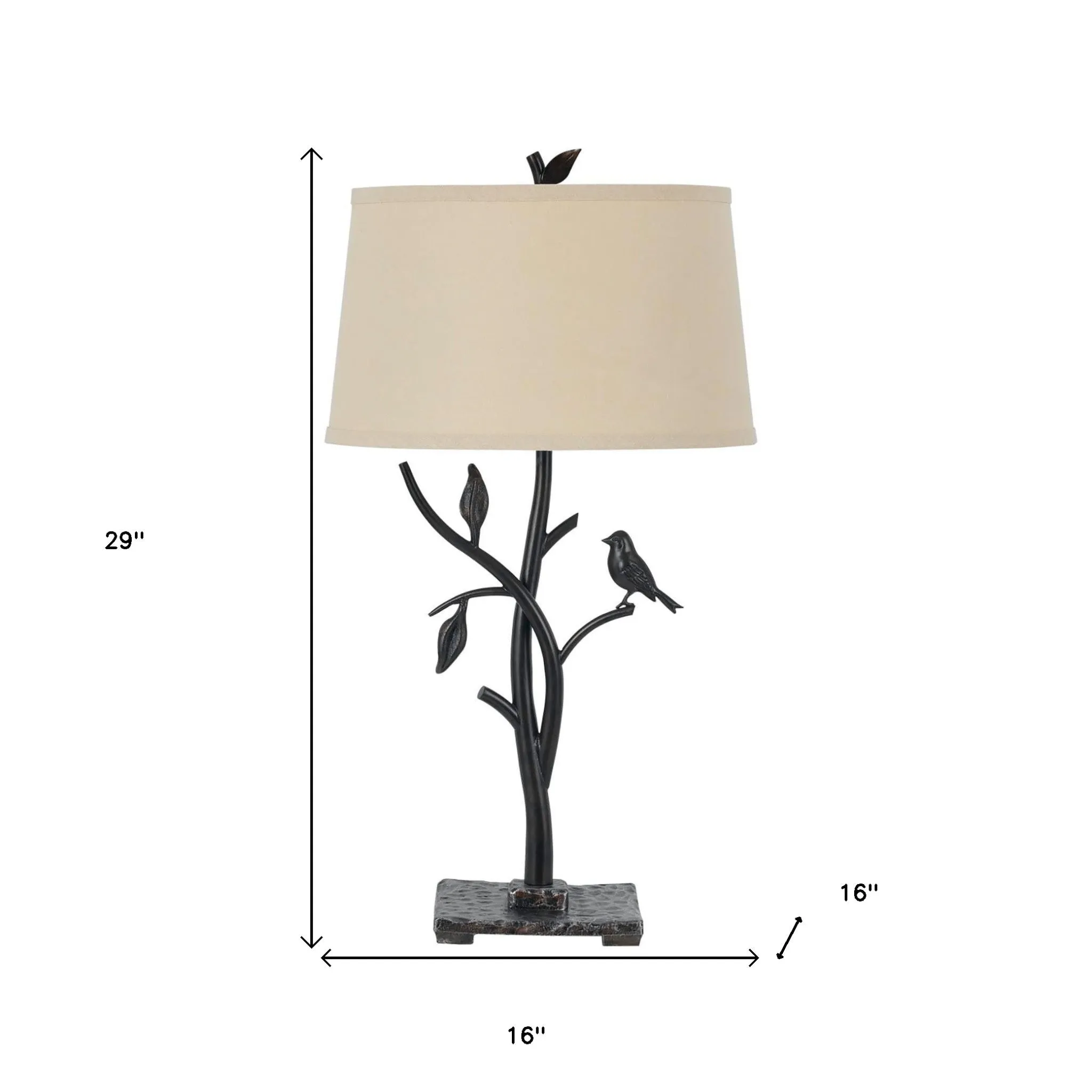 29 Tan Metal Table Lamp With Tan Empire Shade