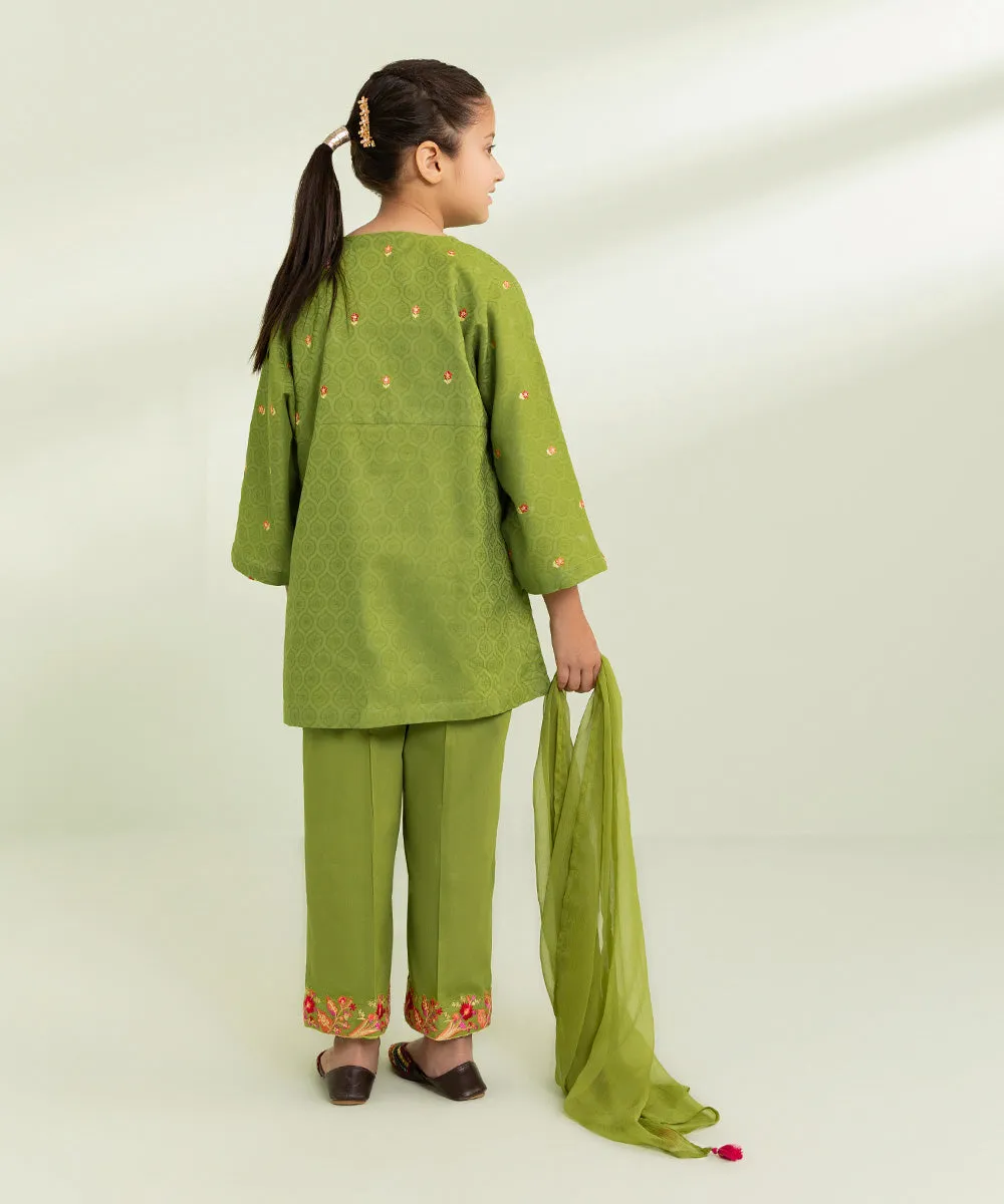 3 Piece - Embroidered Jacquard Suit