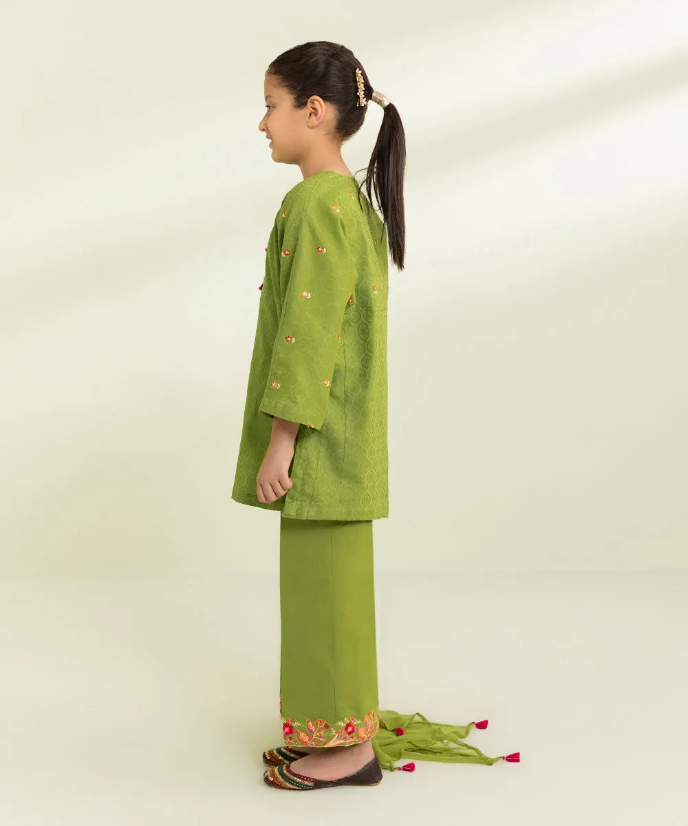 3 Piece - Embroidered Jacquard Suit