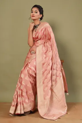 90Z560-NRO Light Pink Banarasi Saree with Zari Buta