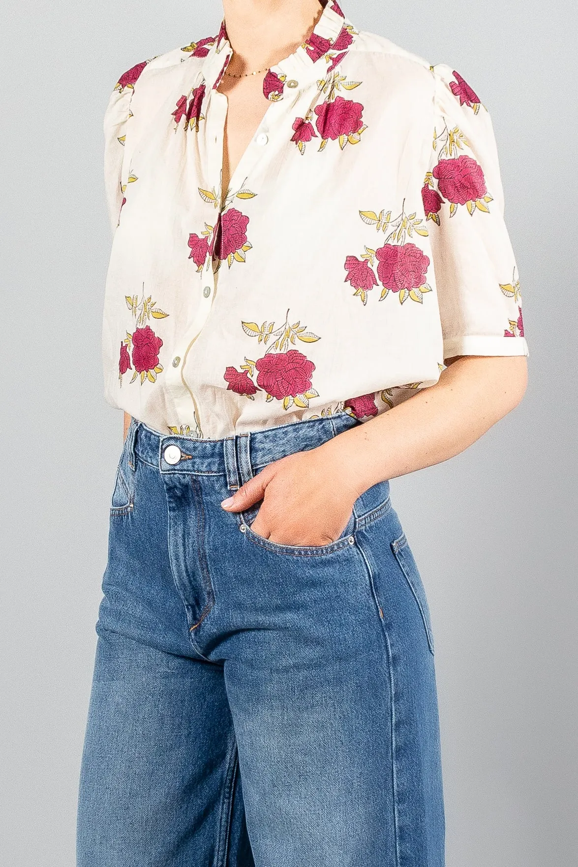 Alix Of Bohemia Winnie Cerise Rosette Shirt