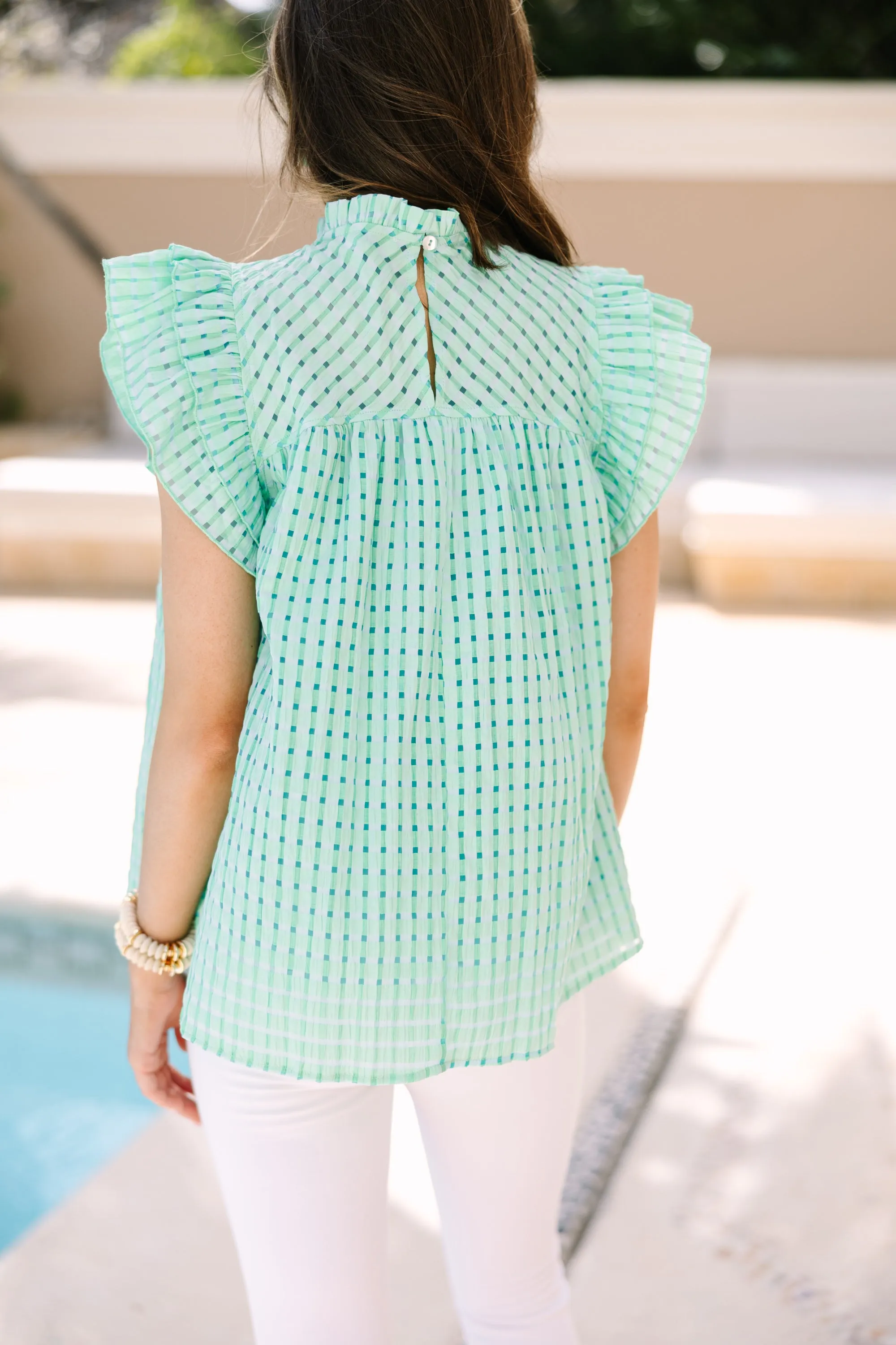 All I Ask Mint Green Textured Blouse