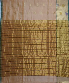 Beige golden venkatagiri handloom cottonsilk saree