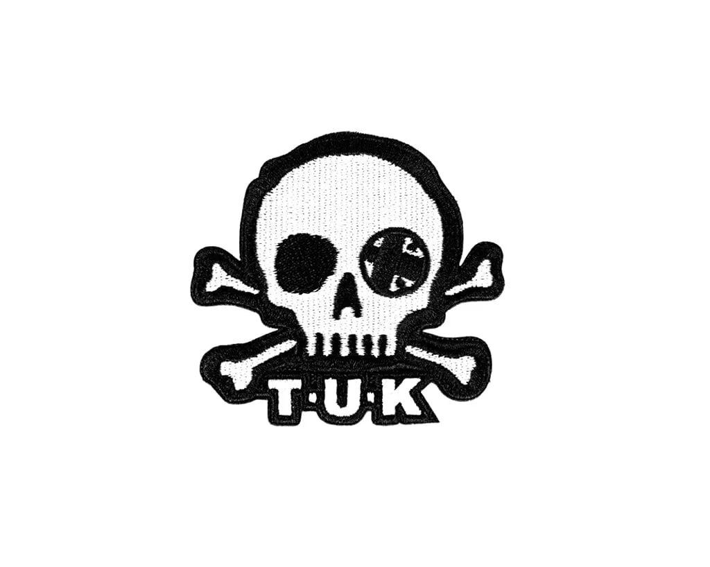 Black & White Skull Embroidered Patch