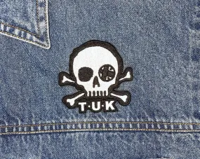 Black & White Skull Embroidered Patch