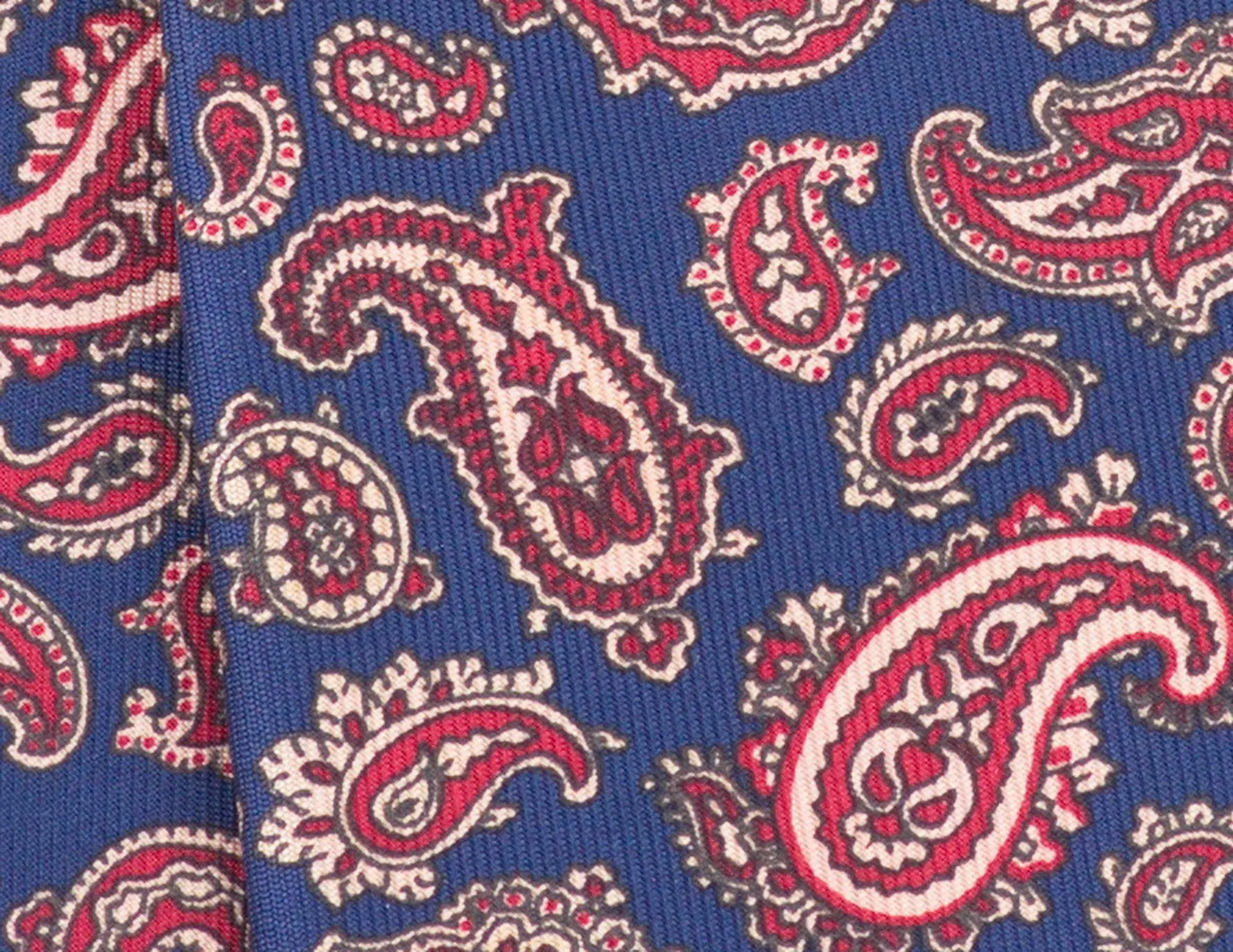 Blue & Red Paisley Ancient Madder Silk Bow Tie