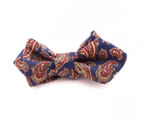 Blue & Red Paisley Ancient Madder Silk Bow Tie