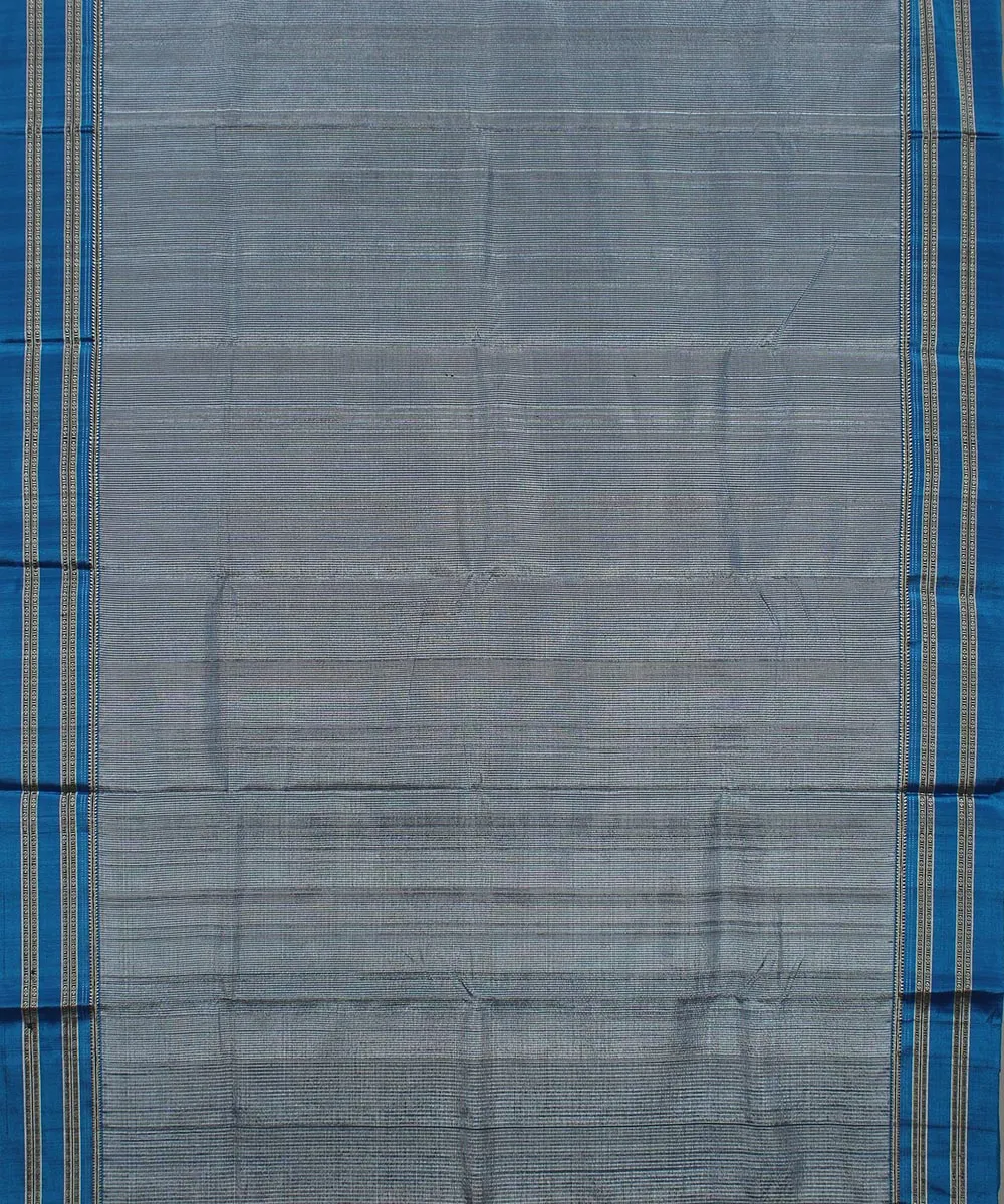 Blue check blue gayatri border handloom ilkal cotton art silk saree