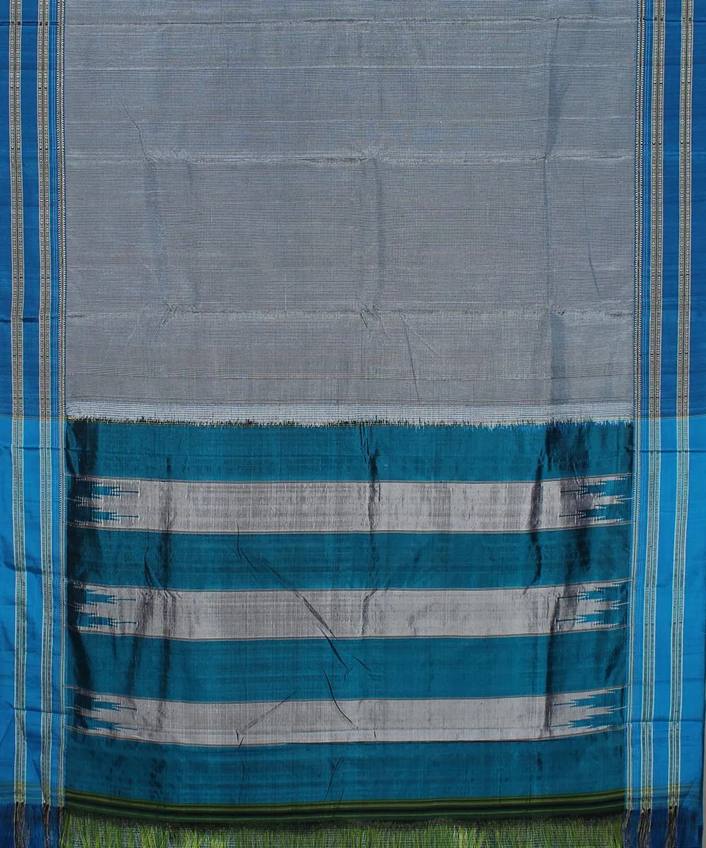 Blue check blue gayatri border handloom ilkal cotton art silk saree