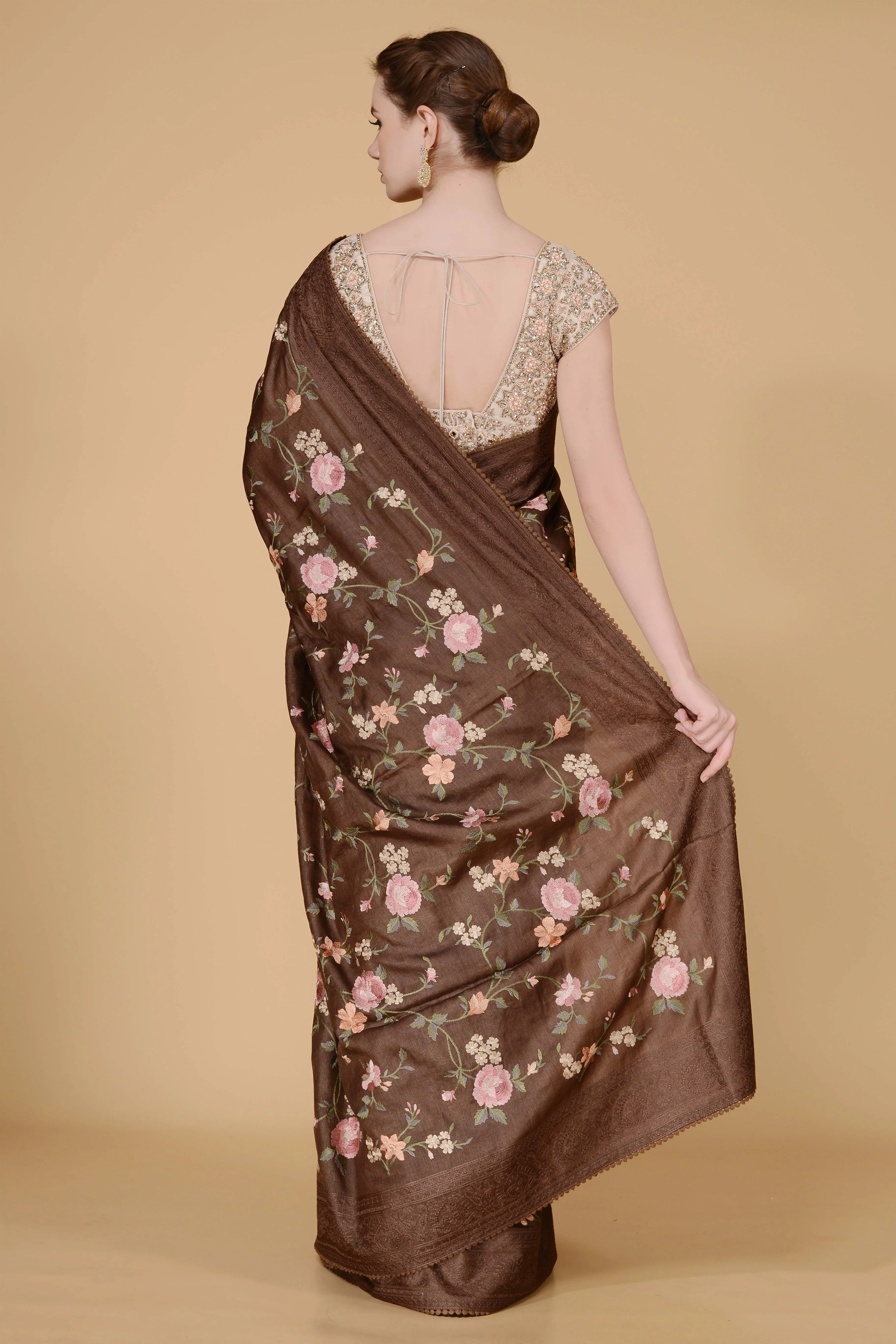 Brown Handloom Saree