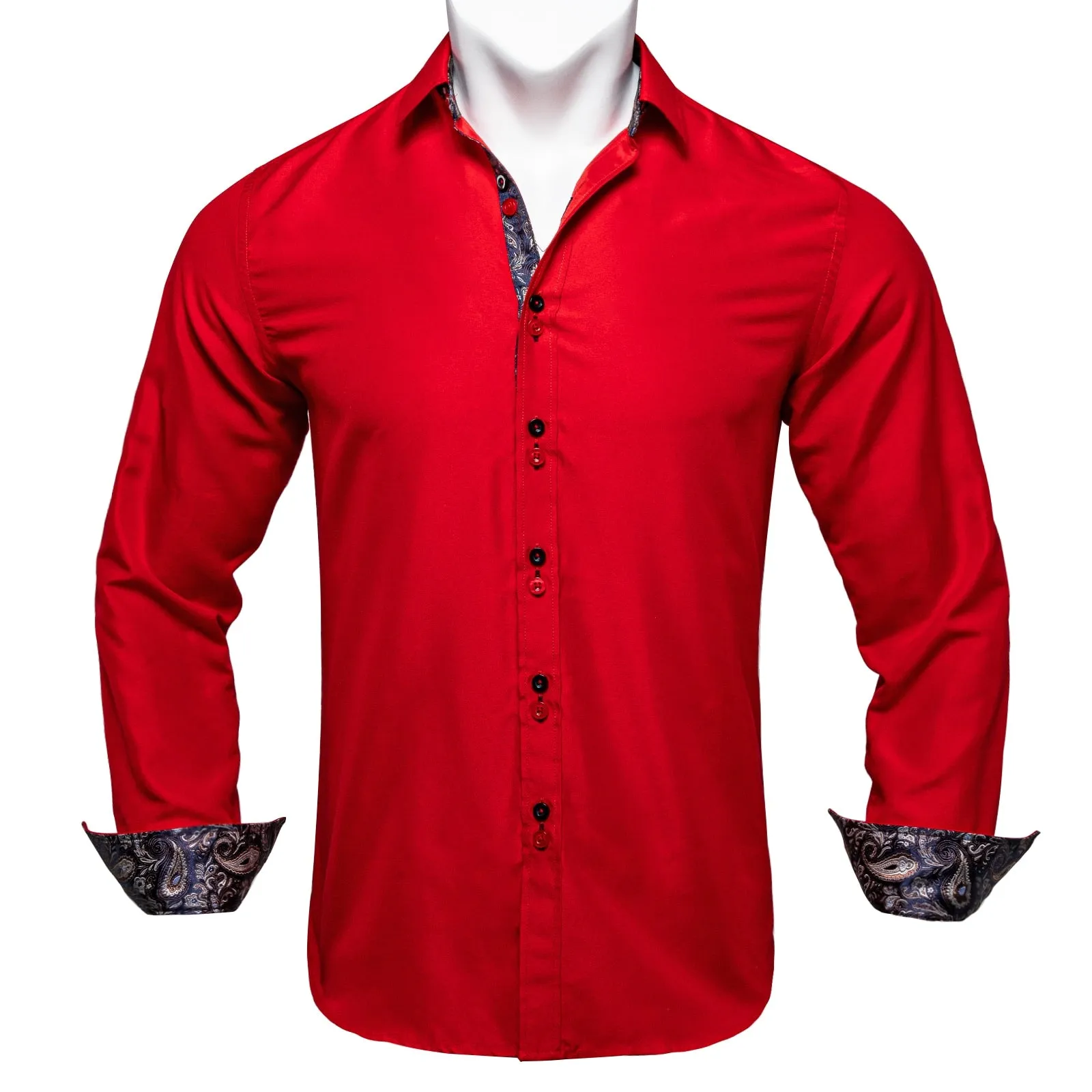 Casual White Shirt Men's Long Sleeve Button-down Collar Slim Fit Shirt Solid Cotton Men's Social Dress Shirt