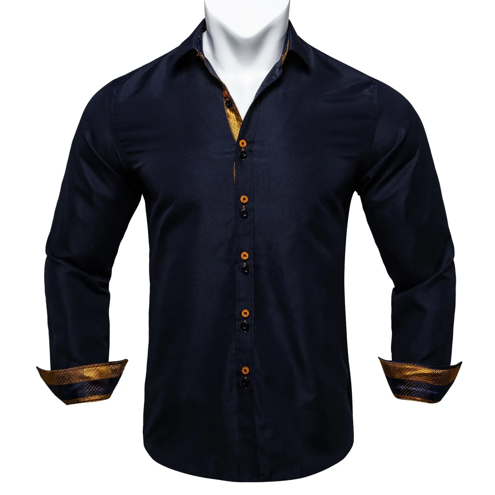 Casual White Shirt Men's Long Sleeve Button-down Collar Slim Fit Shirt Solid Cotton Men's Social Dress Shirt