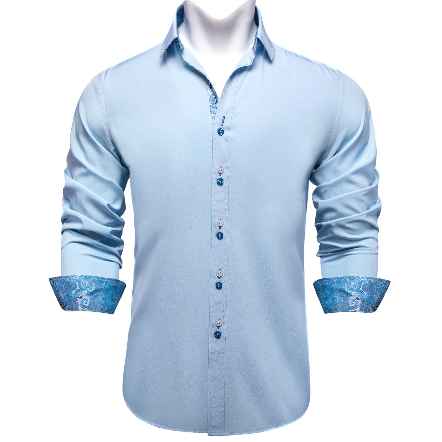 Casual White Shirt Men's Long Sleeve Button-down Collar Slim Fit Shirt Solid Cotton Men's Social Dress Shirt