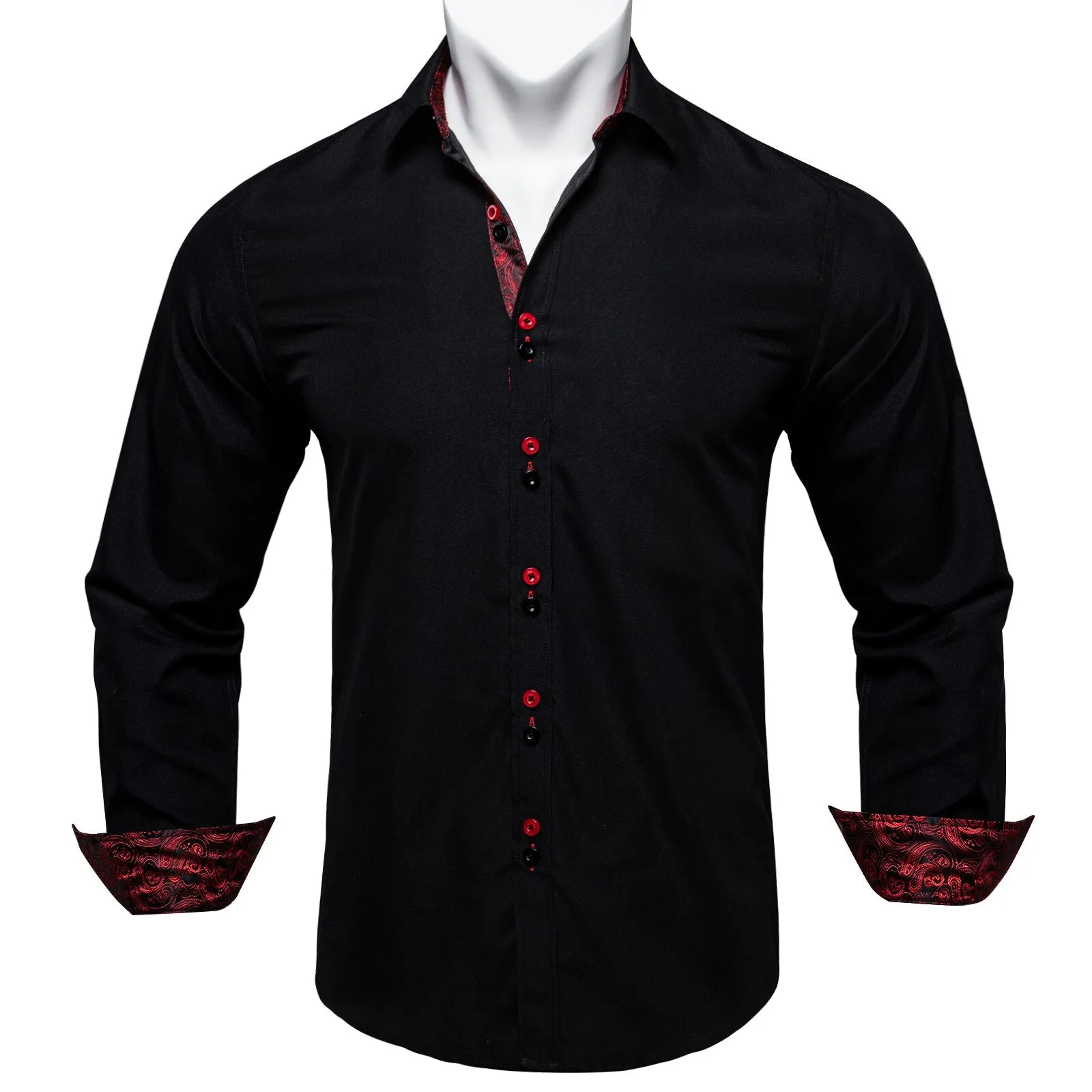 Casual White Shirt Men's Long Sleeve Button-down Collar Slim Fit Shirt Solid Cotton Men's Social Dress Shirt