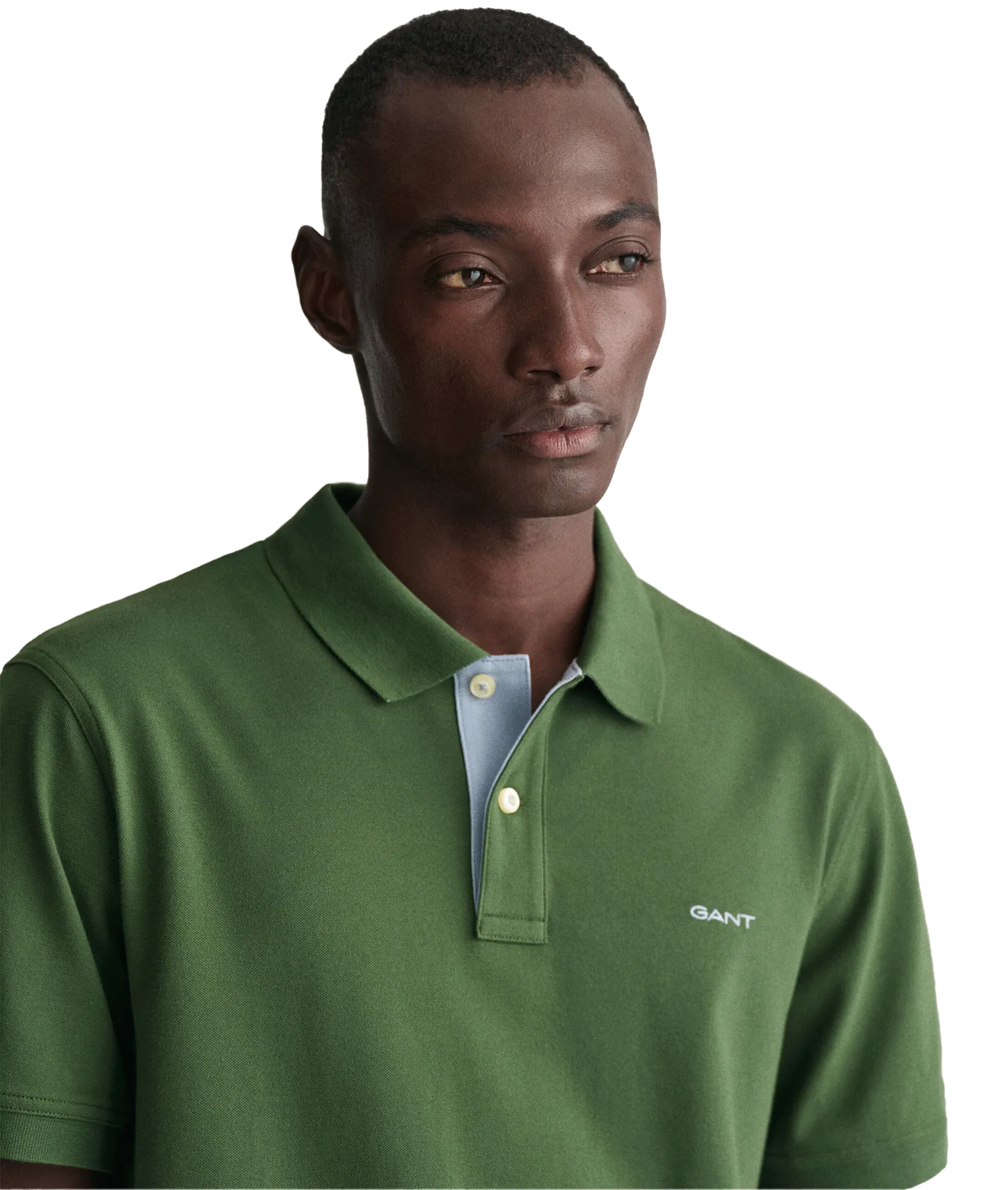 Contrast Piqué Polo Shirt - Green