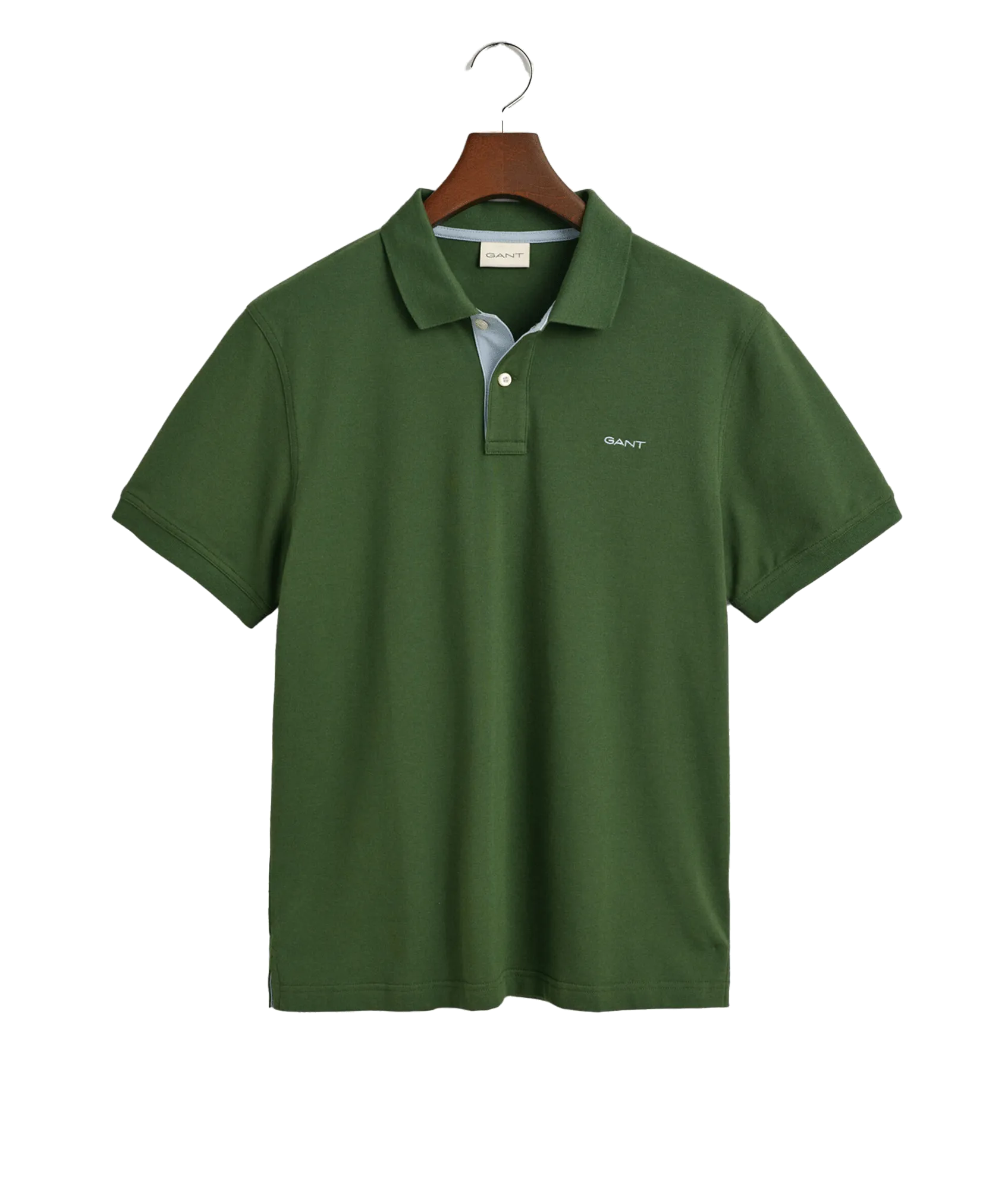 Contrast Piqué Polo Shirt - Green