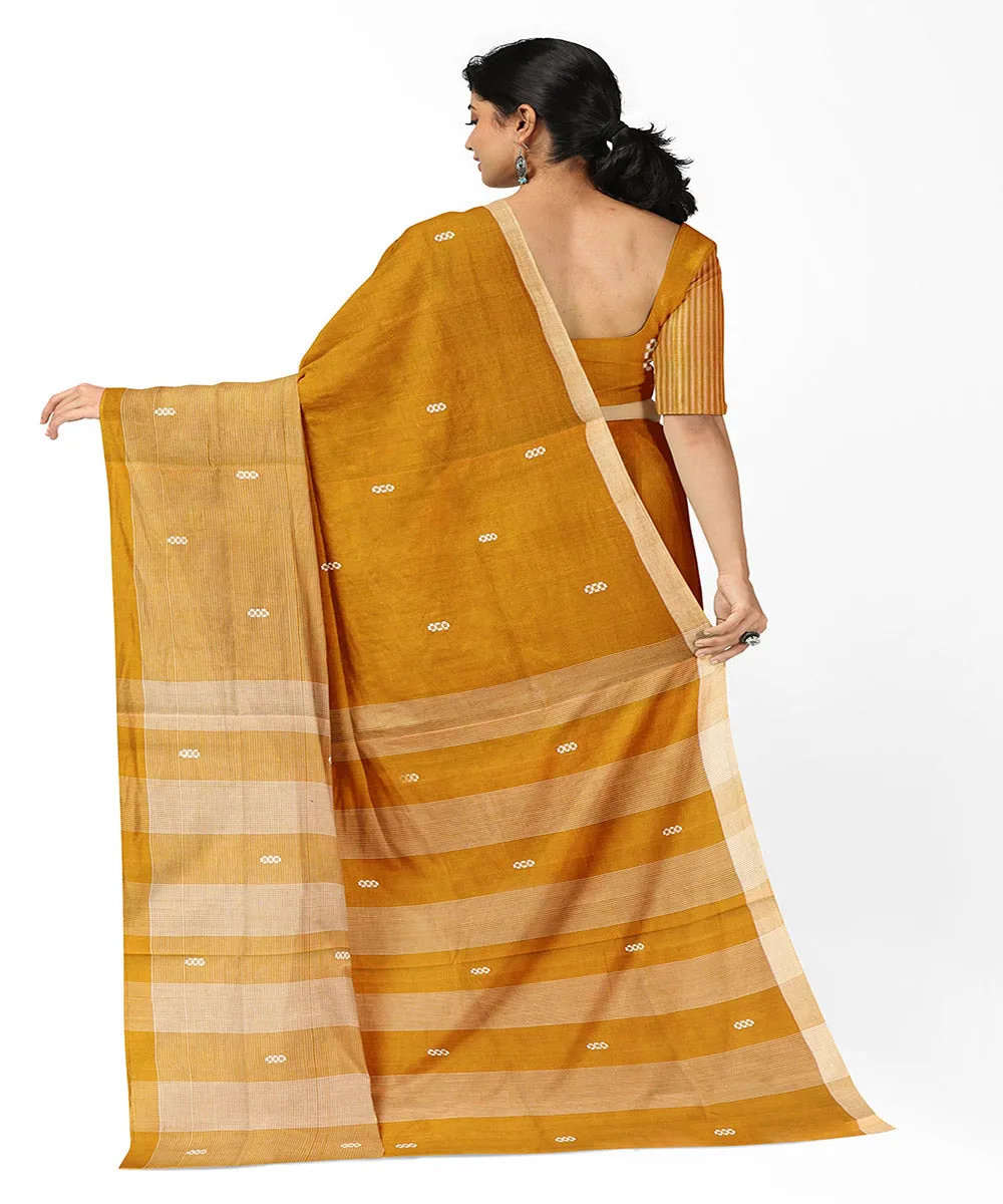 Copper brown butta handwoven rajahmundry cotton saree