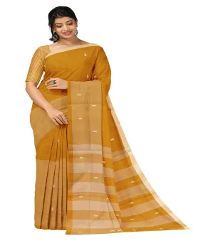 Copper brown butta handwoven rajahmundry cotton saree