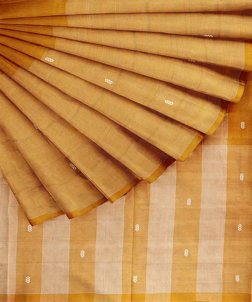 Copper brown butta handwoven rajahmundry cotton saree