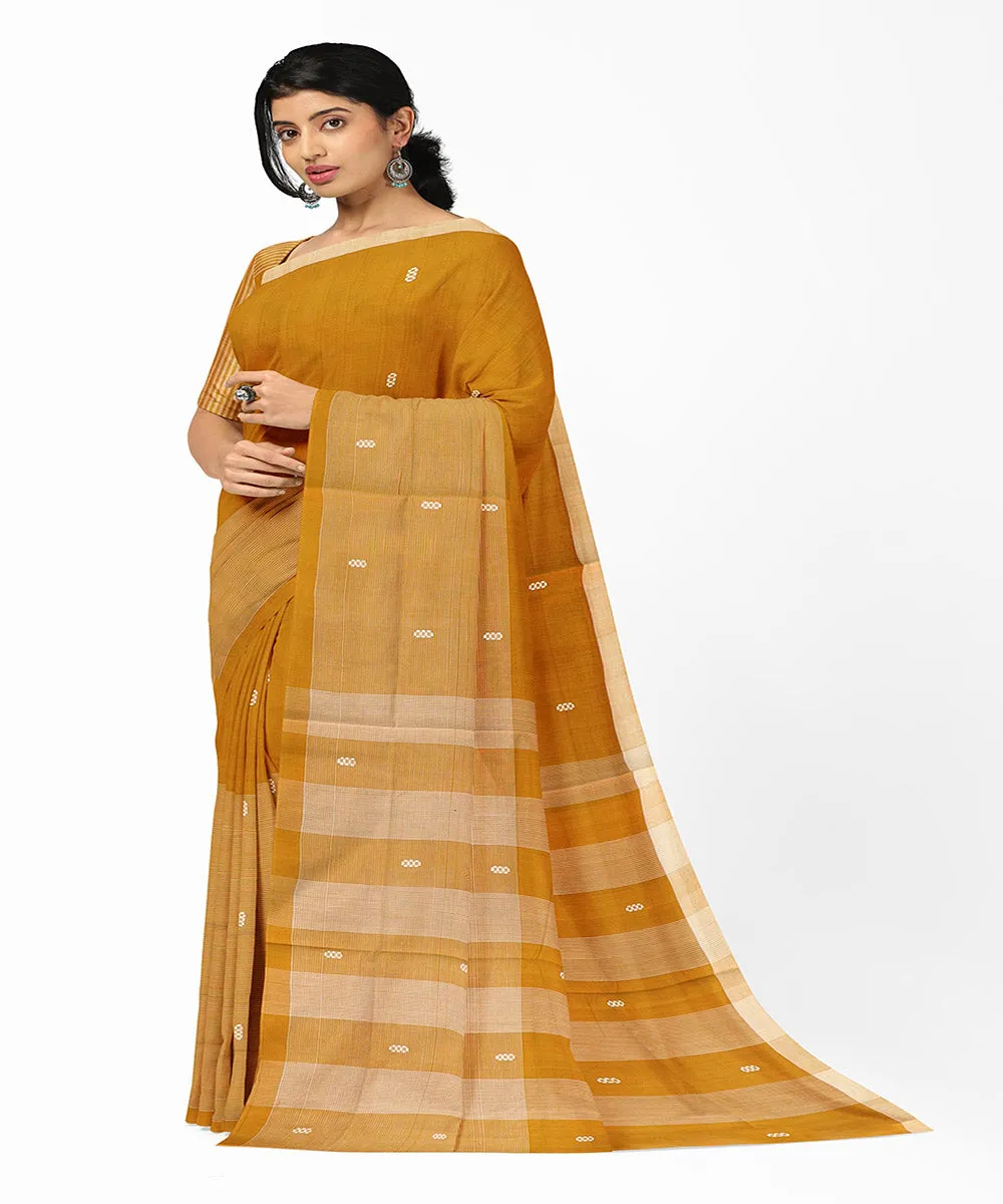 Copper brown butta handwoven rajahmundry cotton saree