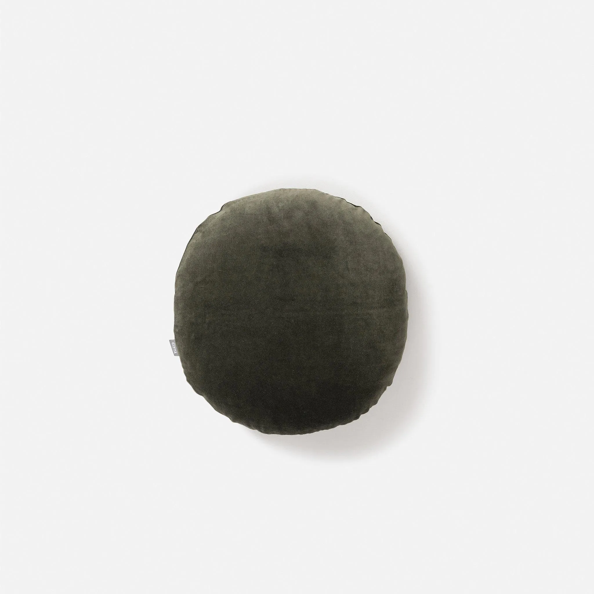 Cotton Velvet Round Cushion (Nori) - 45cm