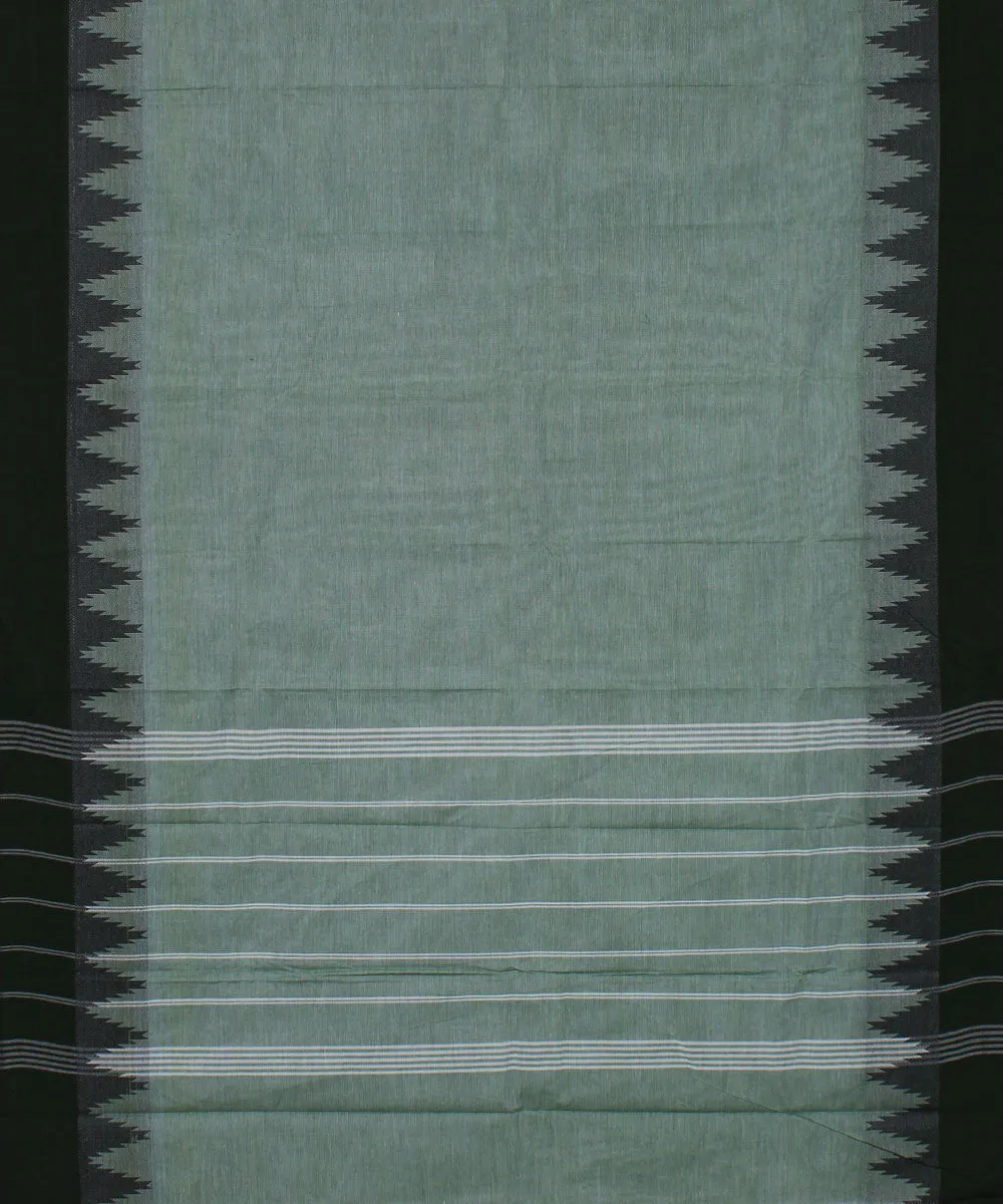 Cyan green green cotton handwoven chettinadu saree