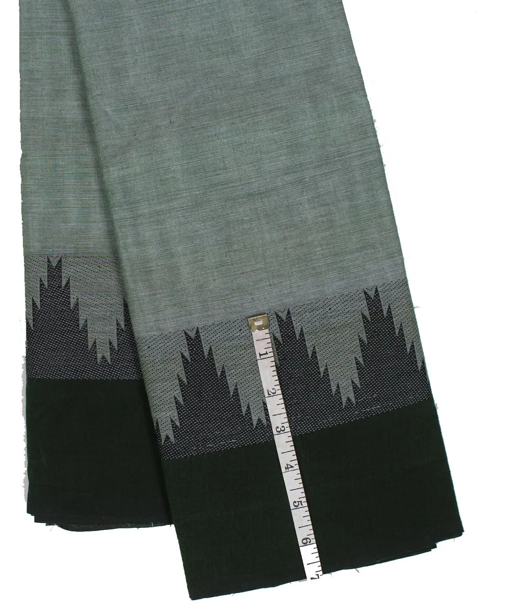 Cyan green green cotton handwoven chettinadu saree