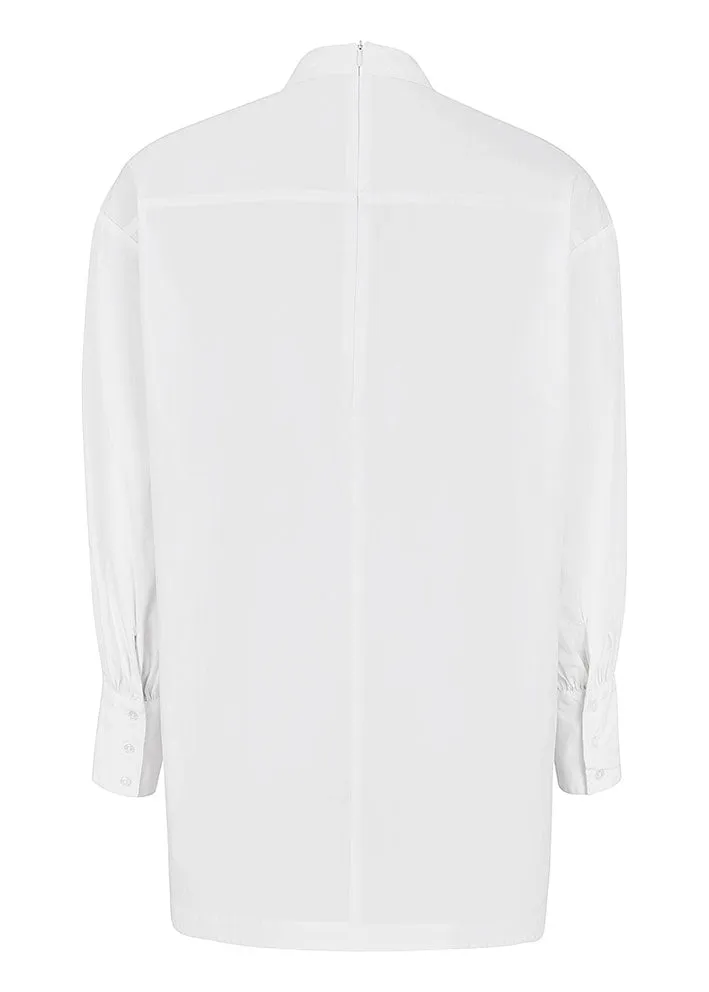 Esmé Studios Ava Oversize Long Blouse - White