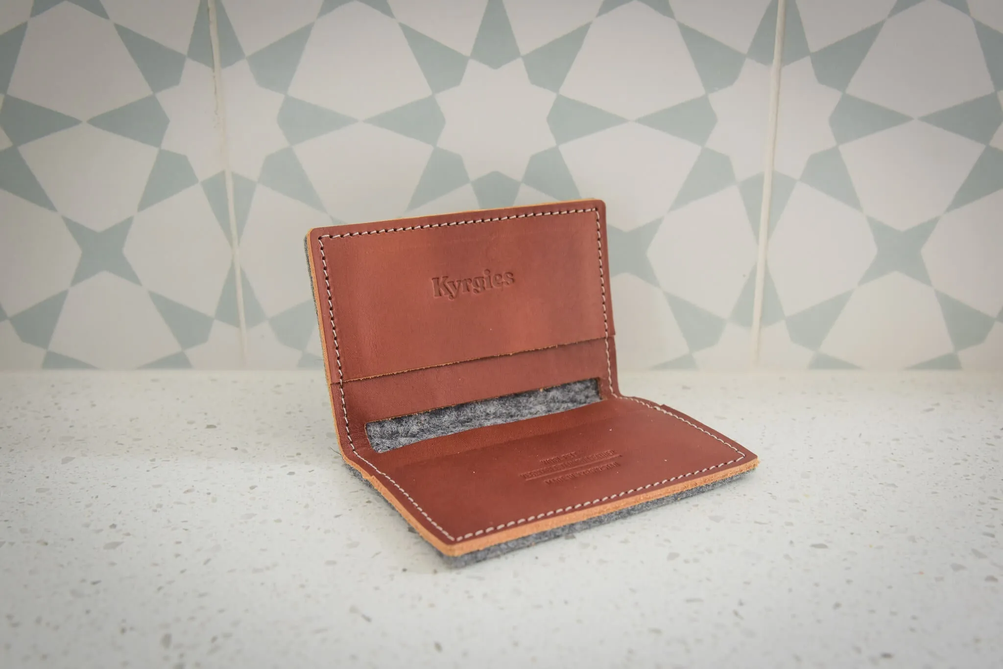 Felt and Leather Bifold Wallet