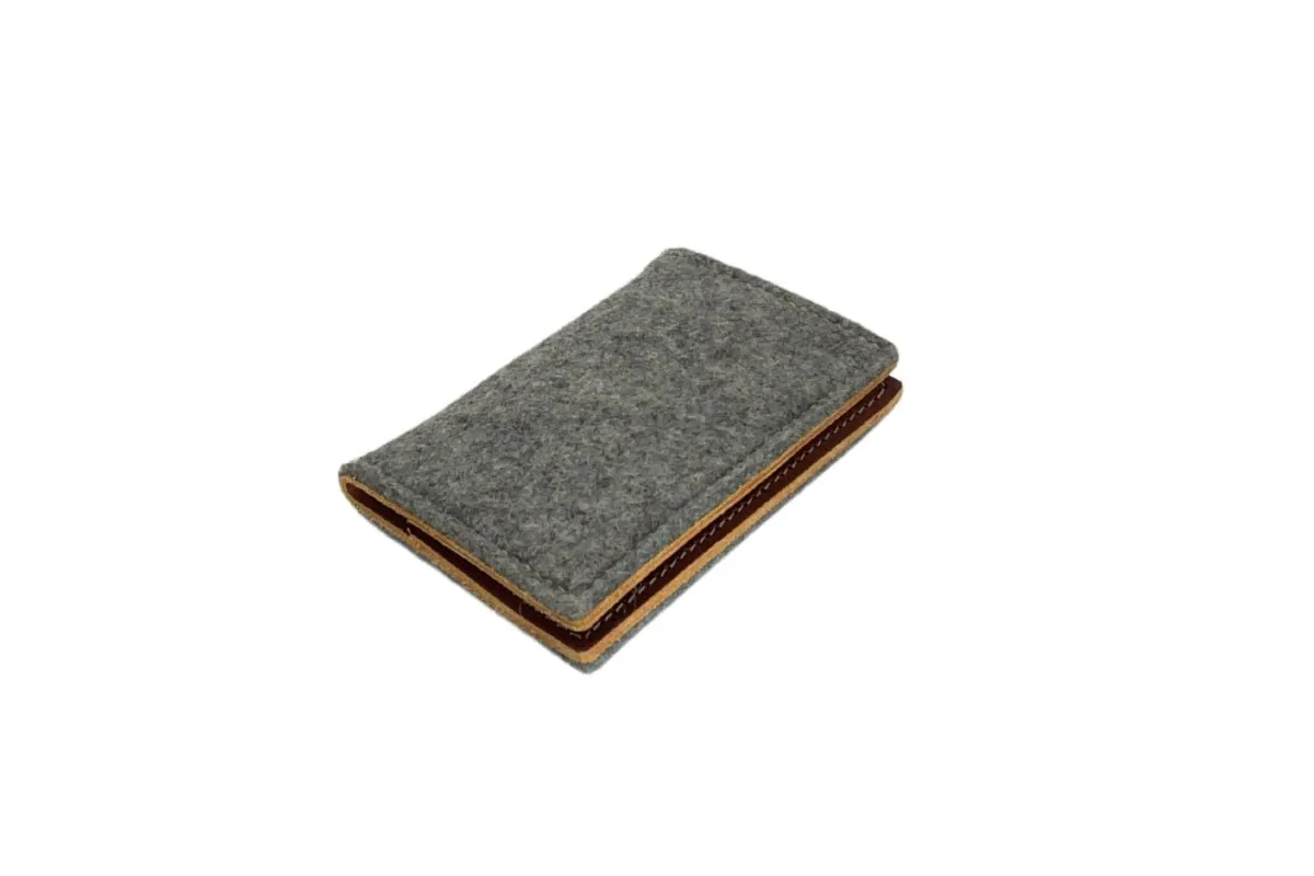 Felt and Leather Bifold Wallet