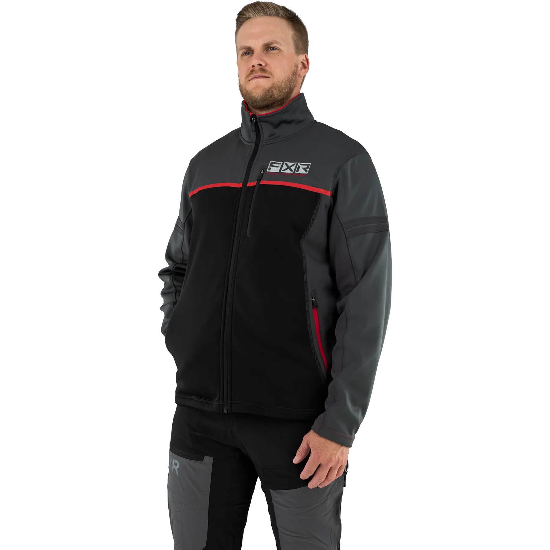 FXR Men's Elevation Tech Zip-Up Black/Red