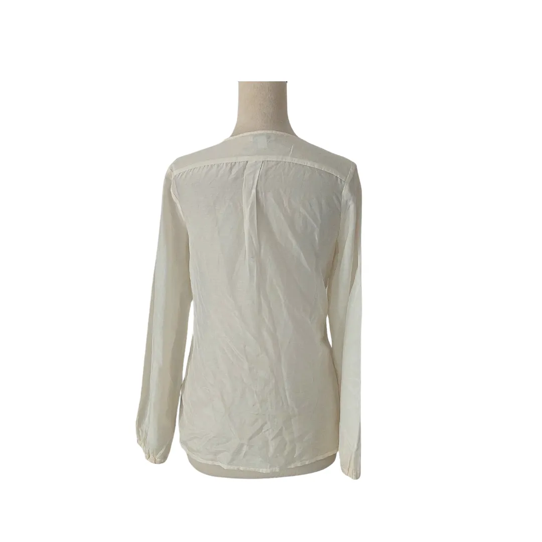 Gap Cream Cotton / Silk Sheer Blouse | Gently Used |