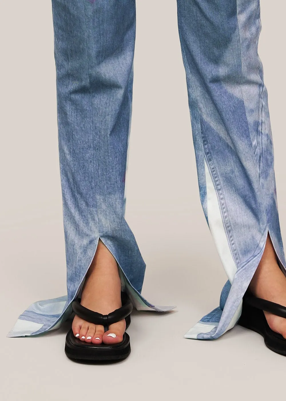 Handy Jean Print Denim Trousers