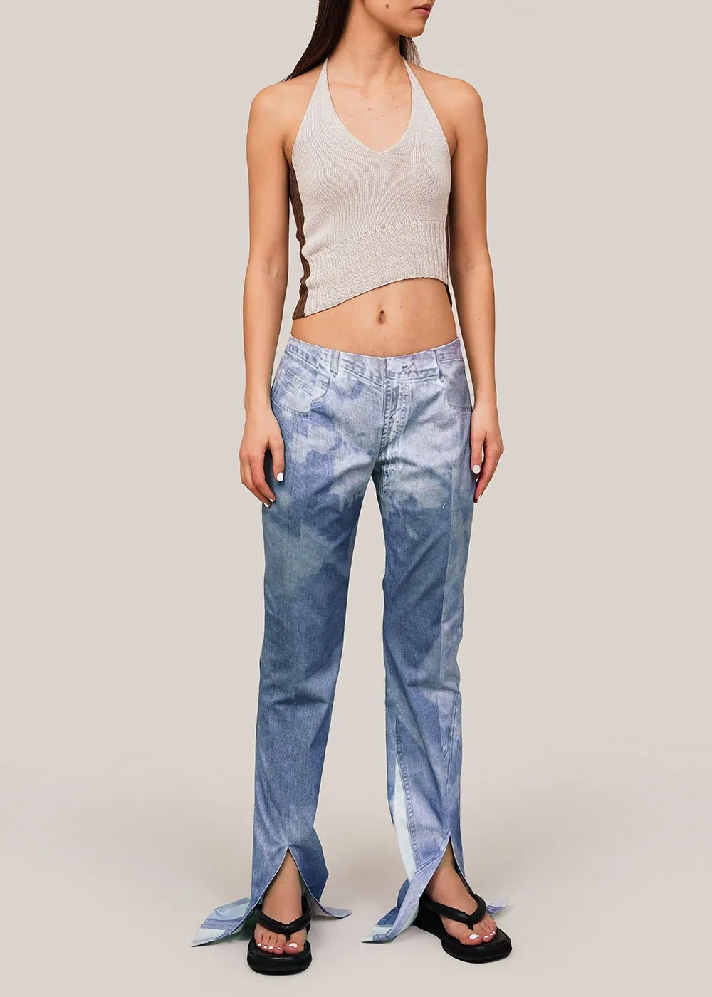 Handy Jean Print Denim Trousers