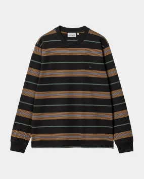 Haynes Stripe Long Sleeve T-Shirt |  Black