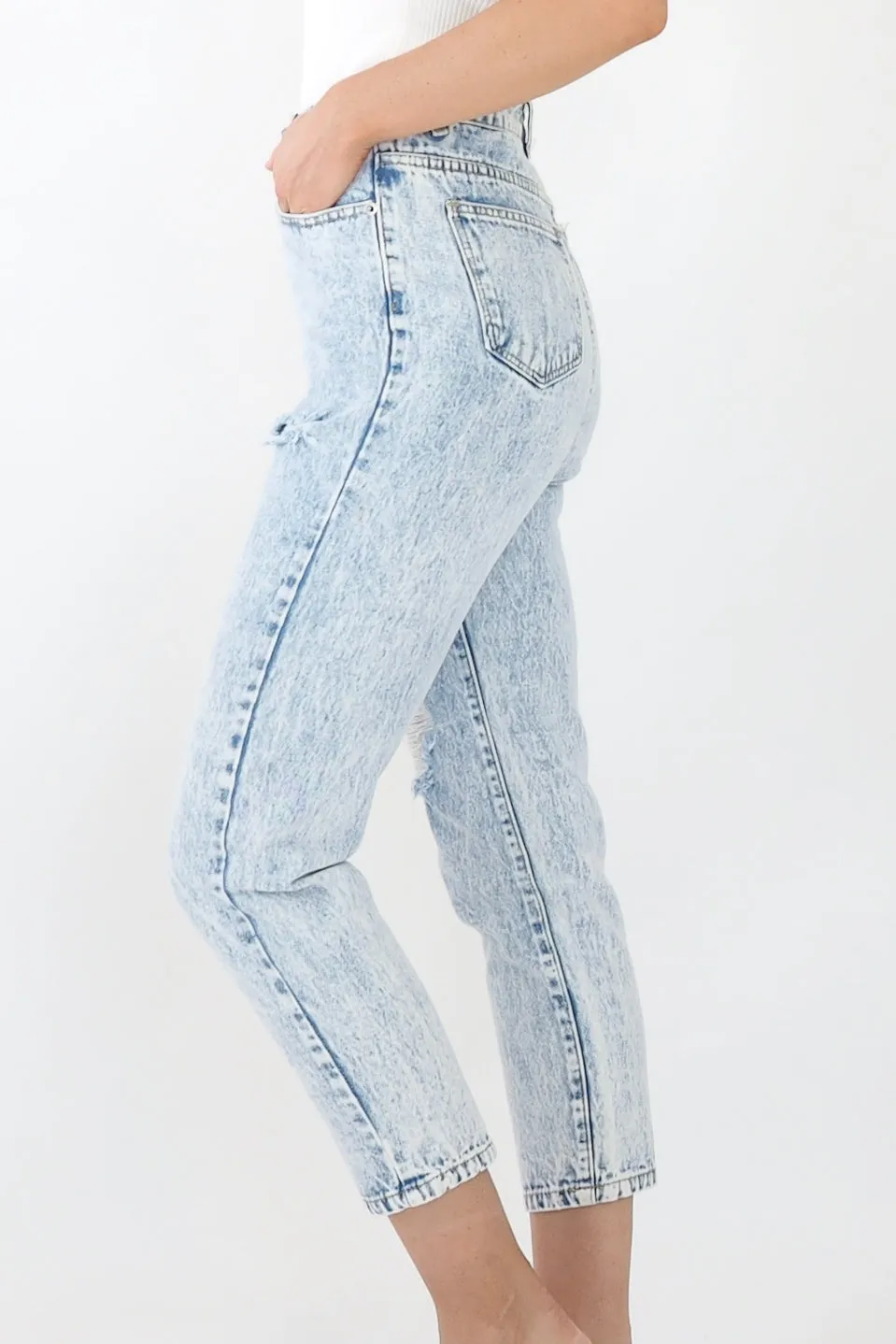 High Waisted Denim jeans- Light Blue