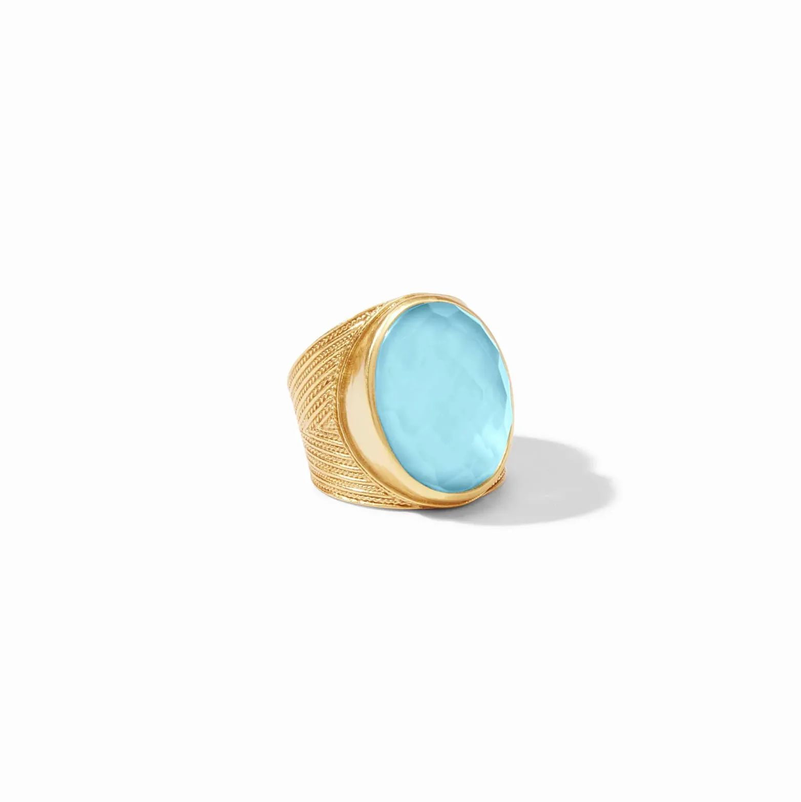 Julie Vos Verona Statement Ring, Capri Blue