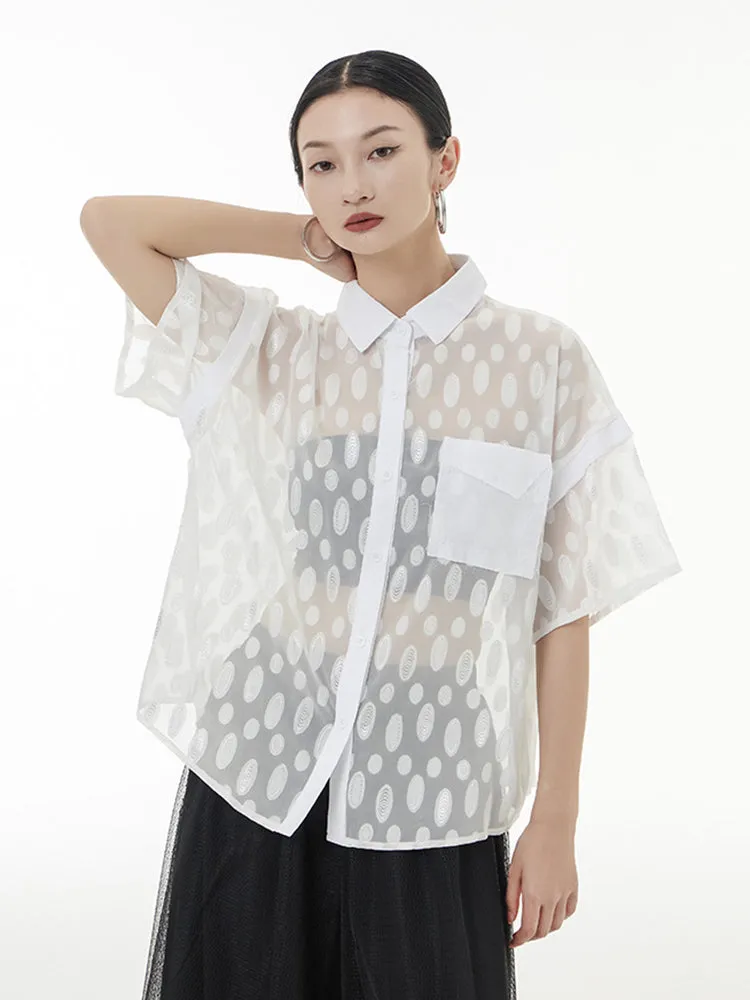 Kozan Sheer Ovals Blouse - White