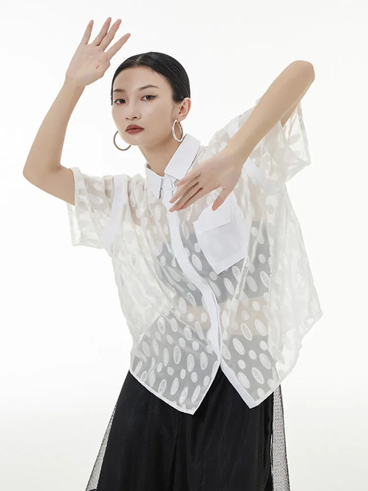 Kozan Sheer Ovals Blouse - White