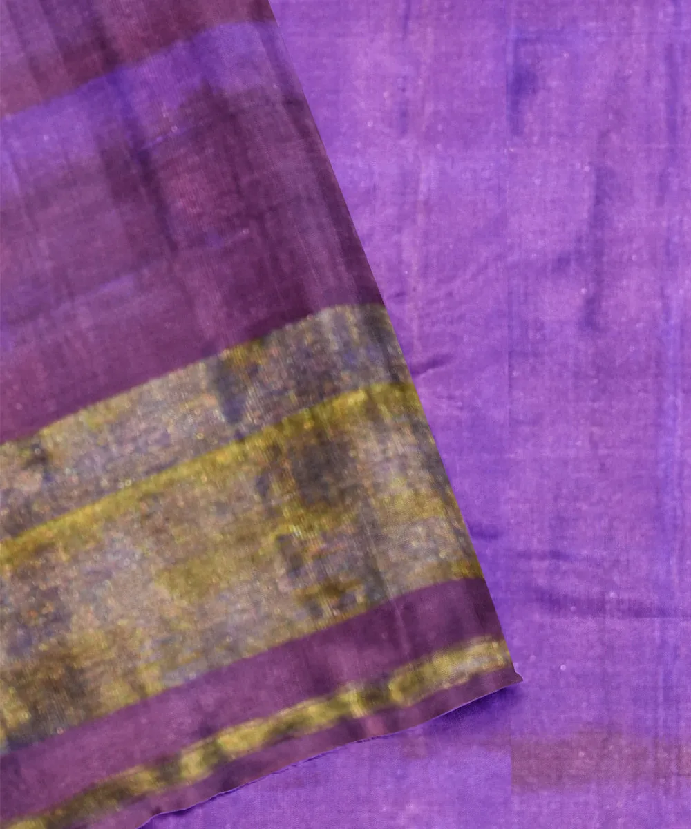 Lavender navy blue silk handloom patola saree