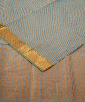 Light green cotton handwoven mangalagiri saree