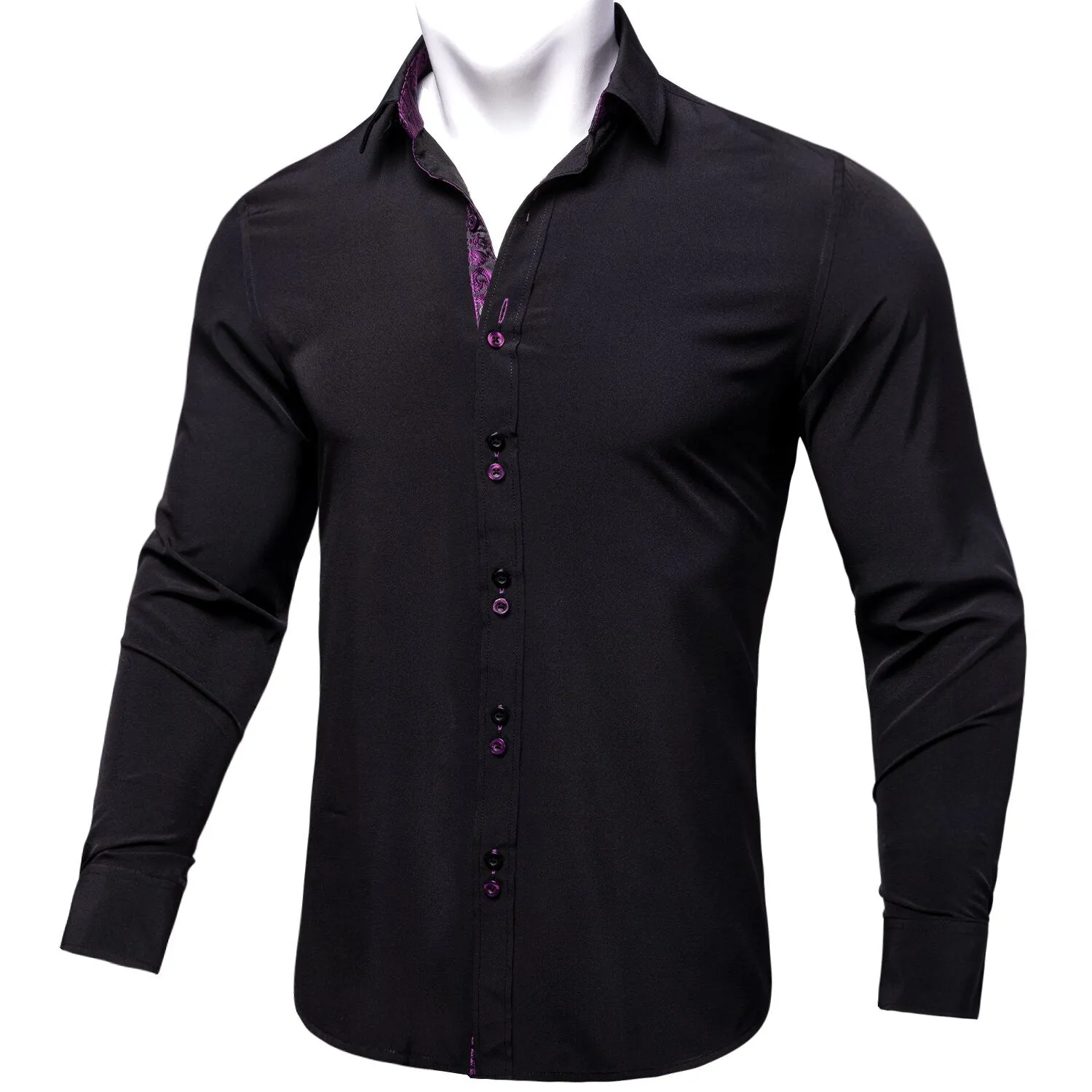 Long Sleeve Shirts For Men Solid Red Blue Black Splicing Paisley Mens Designer Clothes Camisa Masculina Men Social Dress Shirt