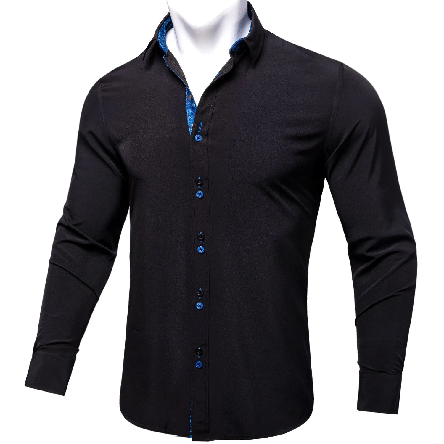 Long Sleeve Shirts For Men Solid Red Blue Black Splicing Paisley Mens Designer Clothes Camisa Masculina Men Social Dress Shirt