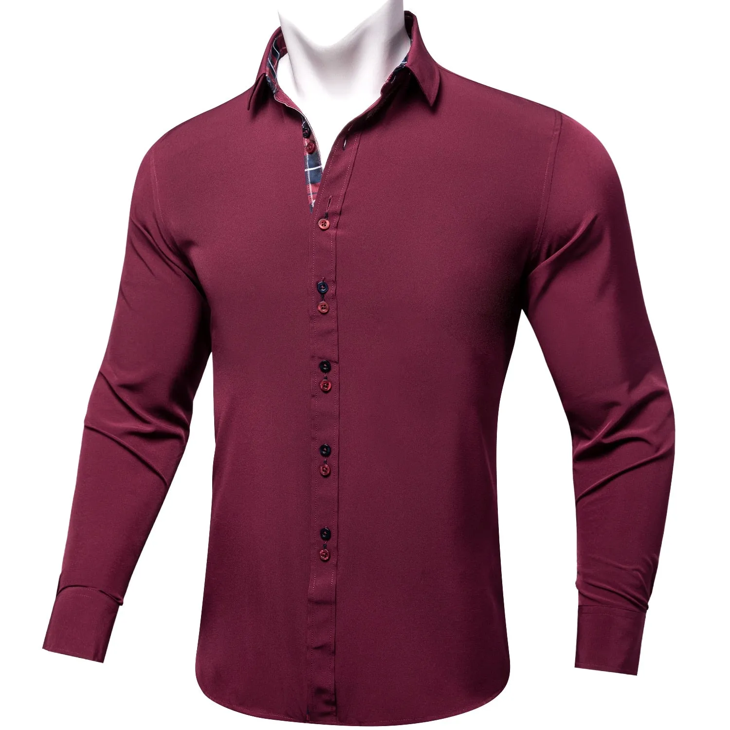 Long Sleeve Shirts For Men Solid Red Blue Black Splicing Paisley Mens Designer Clothes Camisa Masculina Men Social Dress Shirt