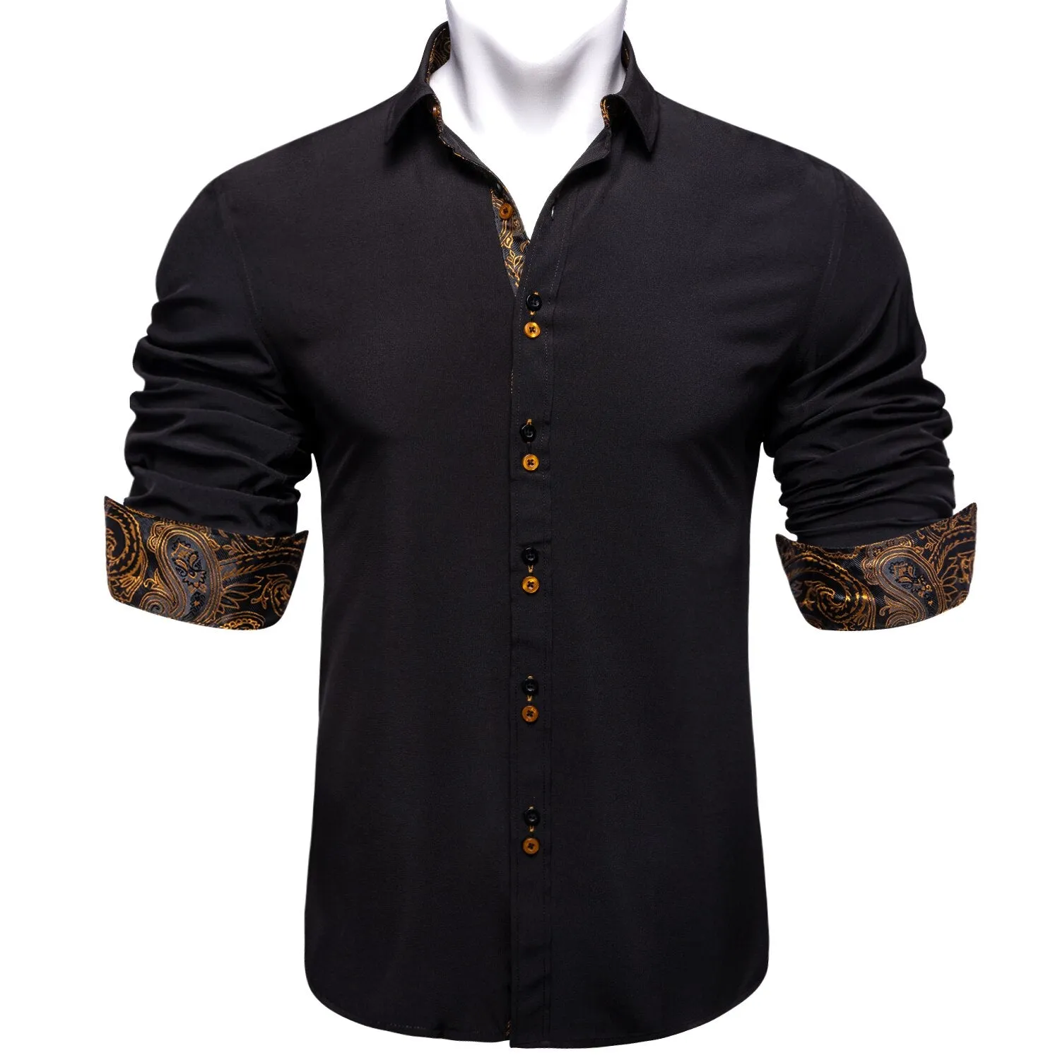 Long Sleeve Shirts For Men Solid Red Blue Black Splicing Paisley Mens Designer Clothes Camisa Masculina Men Social Dress Shirt